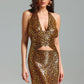 Kiele V Neck Leopard Metal Set