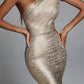 Lika Metallic Mini Cocktail Kleid