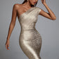 Lika Metallic Mini Cocktail Kleid