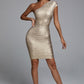 Lika Metallic Mini Cocktail Kleid