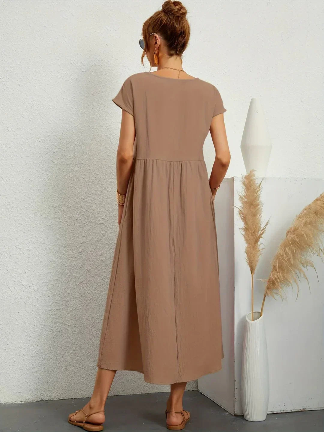 JACQUELINE | ELEGANT COTTON-BLEND CASUAL DRESS