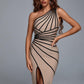 Naku One Shoulder Schlitz Midi Bandage Kleid