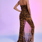 Nava Leopard Mesh Maxikleid