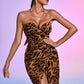 Nava Leopard Mesh Maxikleid