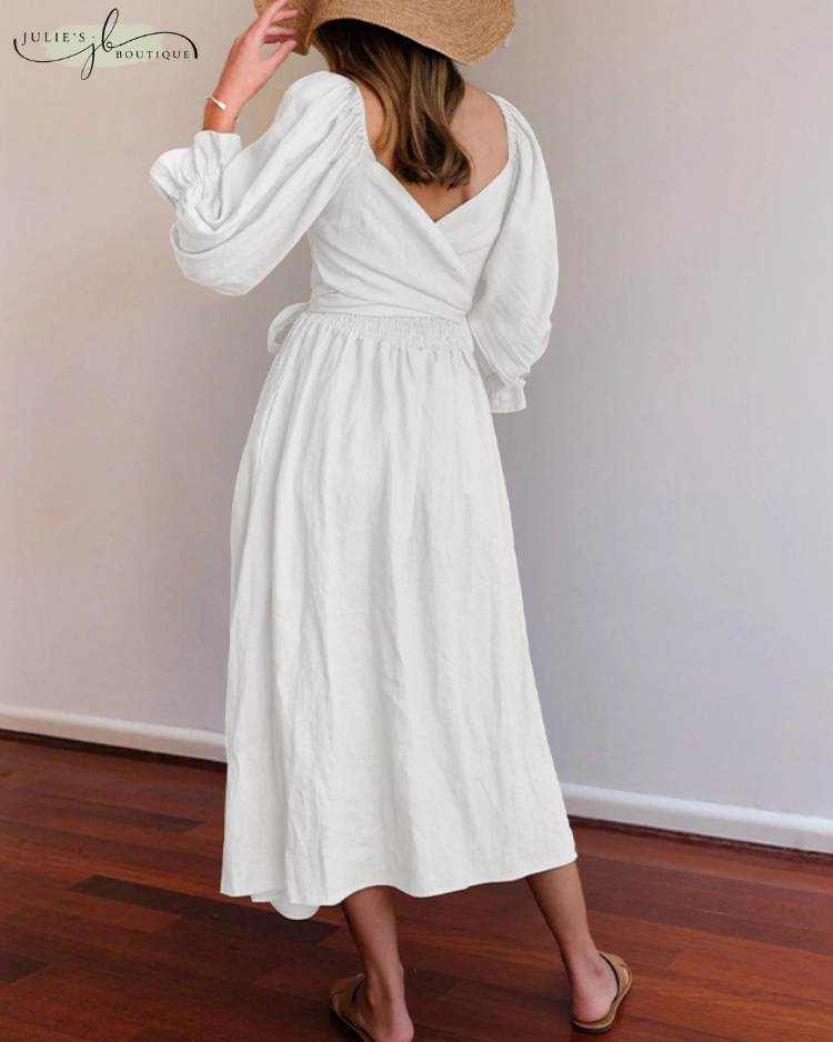 JULIE | FRENCH DRESS WITH FRILL SLEEVES