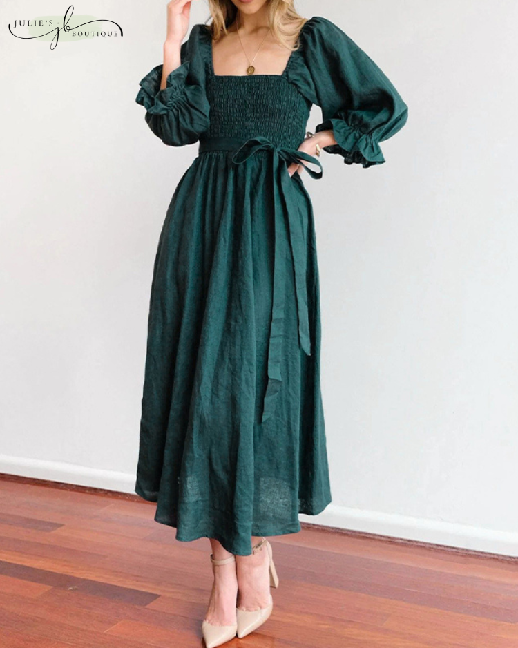 JULIE | FRENCH DRESS WITH FRILL SLEEVES