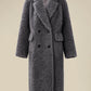 Amoretu Women's 100% Wool Notch Lapel Double-Breasted Coat