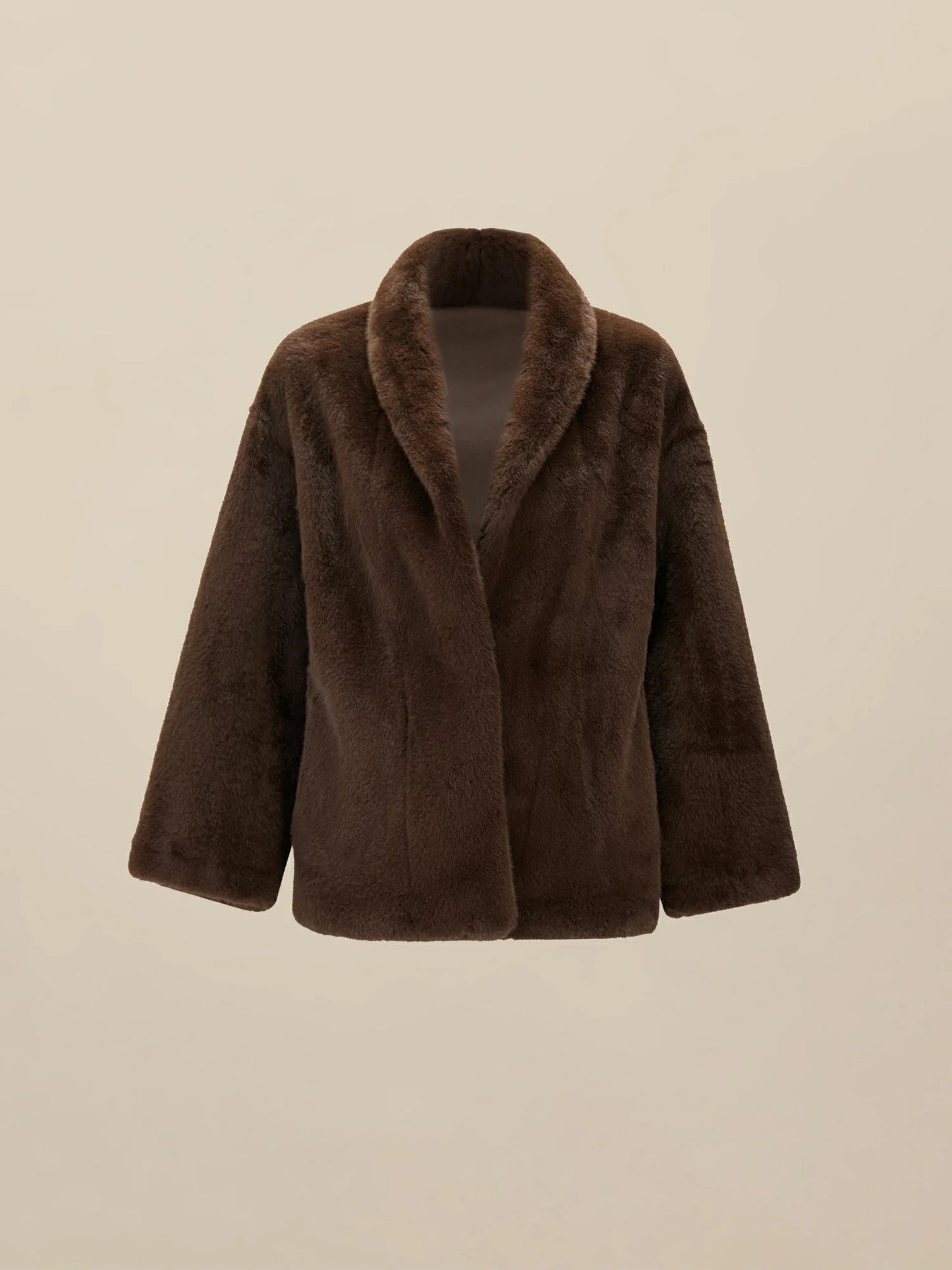 Amoretu Lapel Long-Sleeved Eco-Friendly Fur Short Coat