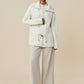 Amoretu 100% Wool Lapel Long Sleeve Knit Cardigan