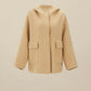 Amoretu 66.5% Wool Hooded Long Sleeve Short Coats