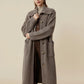 Amoretu 100% Natural Yakwool Cashmere Lapel Long Sleeve Knit Coat