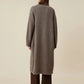 Amoretu 100% Natural Yakwool Cashmere Lapel Long Sleeve Knit Coat