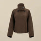 Amoretu 70.9% Wool Stand Collar Long Sleeve Wool Short Coat