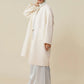 Amoretu 100% Wool Baseball Collar Rhinestone Zipper Long Coat