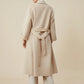 Amoretu Cashmere & Wool Notched Lapel Long Sleeve Coat