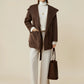 Amoretu Women's 70.9% Wool Lapel Long Sleeves Coat