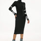 Phoebe Diamante Long Sleeve Bandage Kleid