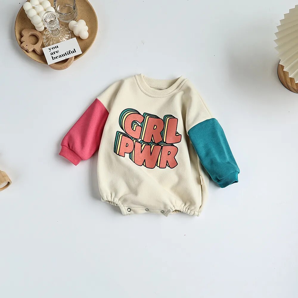 GIRL POWER Patchwork Sweater Bodysuit