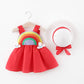 Rainbow Cloud Dress With Hat