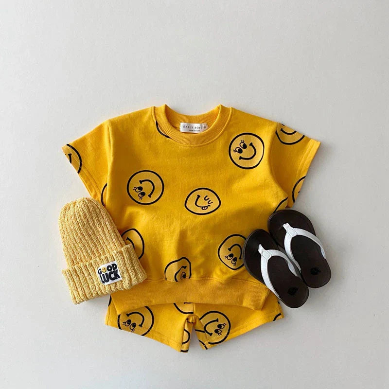 Smiley Face Shorts Set