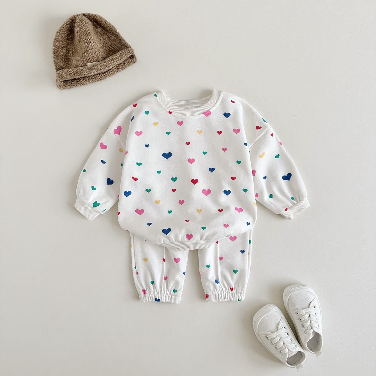 Candy Heart Print Jogger Set