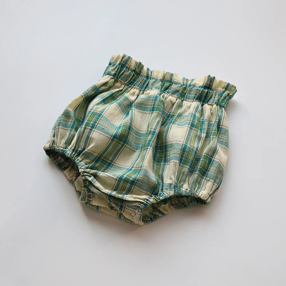 Vintage Style Plaid Bloomer Set