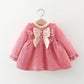 Pearl Bow Ruffle Dress