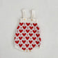 Heart Print Knitted Love Bodysuit Sweater Set