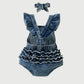 Ruffle Denim Romper