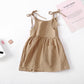 Girls Casual Tie Shoulder Linen Dress