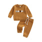 Baby Boy Waffle 3D Print Jogger Set