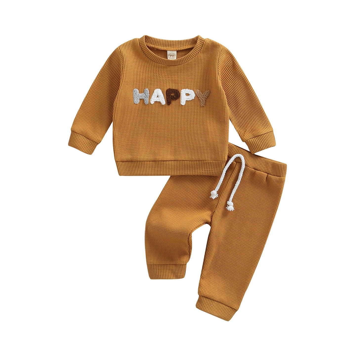 Baby Boy Waffle 3D Print Jogger Set