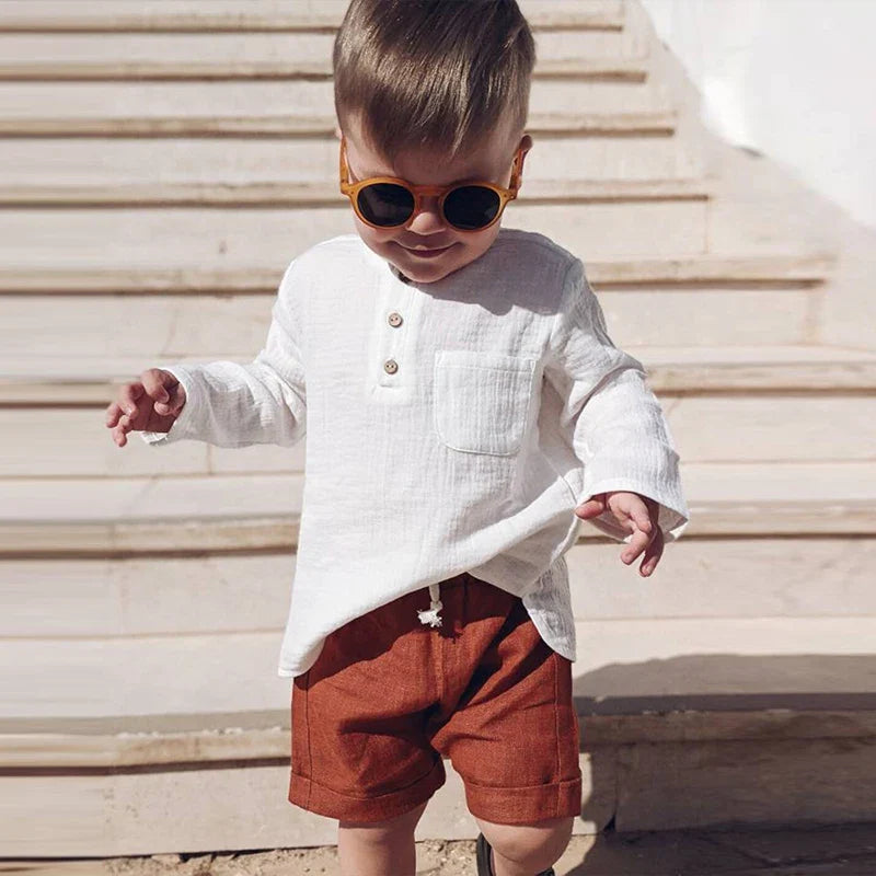 Linen Drawstring Boys Shorts