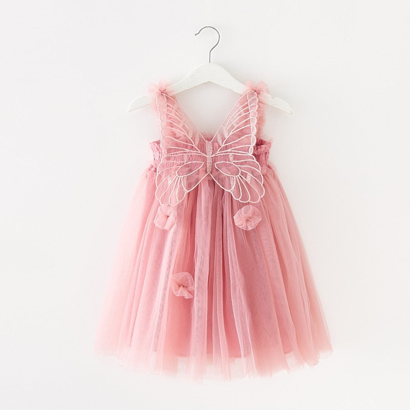 Princess Butterfly Fairy Wings Tulle Dress