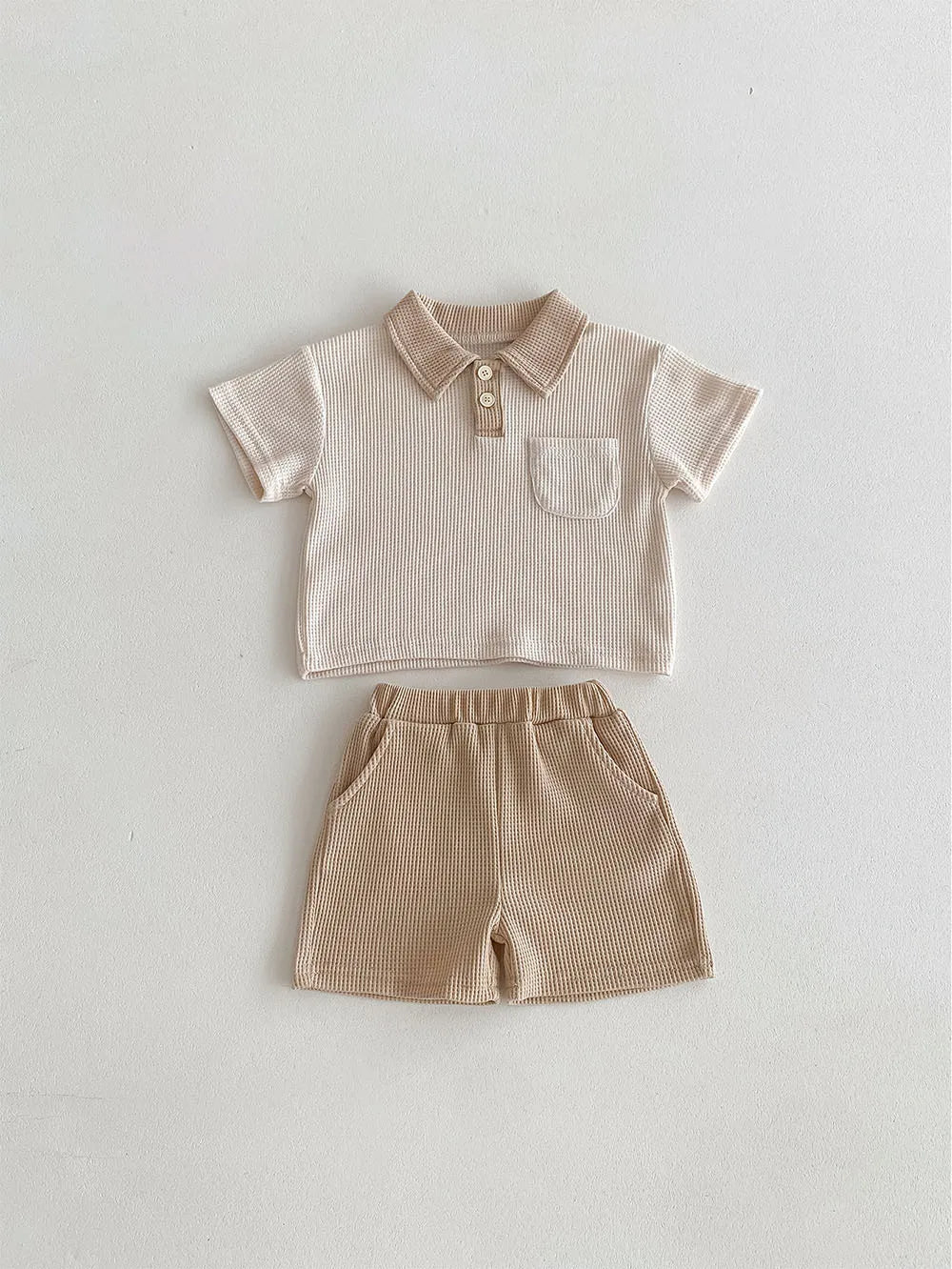 Waffle Shorts Suit Set