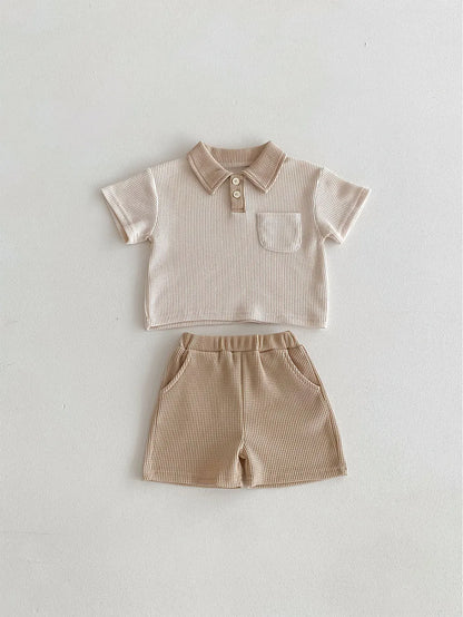 Waffle Shorts Suit Set