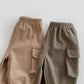 Solid Cargo Jogger Pants