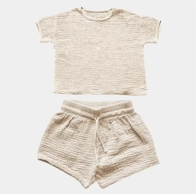 Girls Muslin Shorts Set