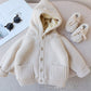 Plush hooded Cardigan Jacket