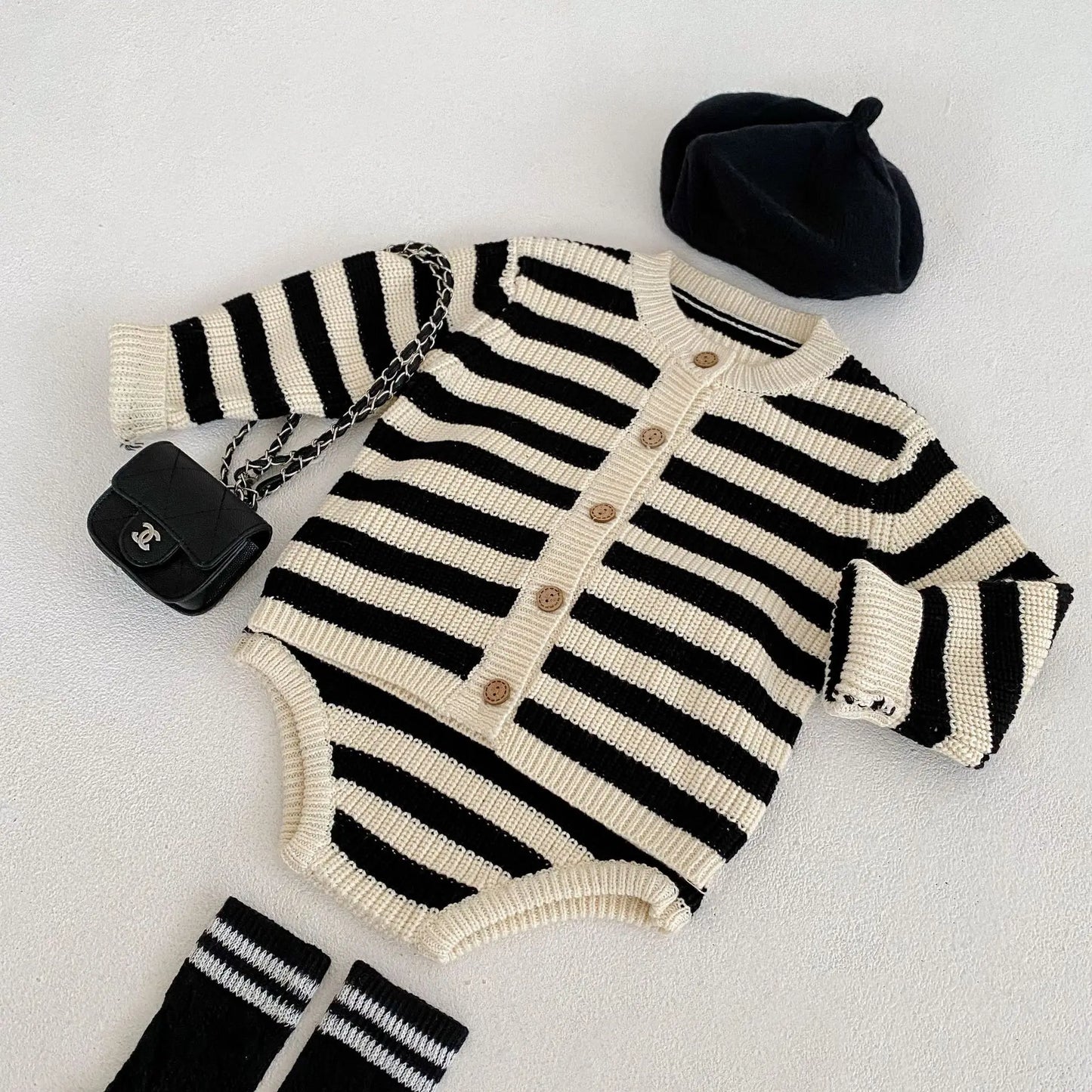 Stripe Knitted Matching Set