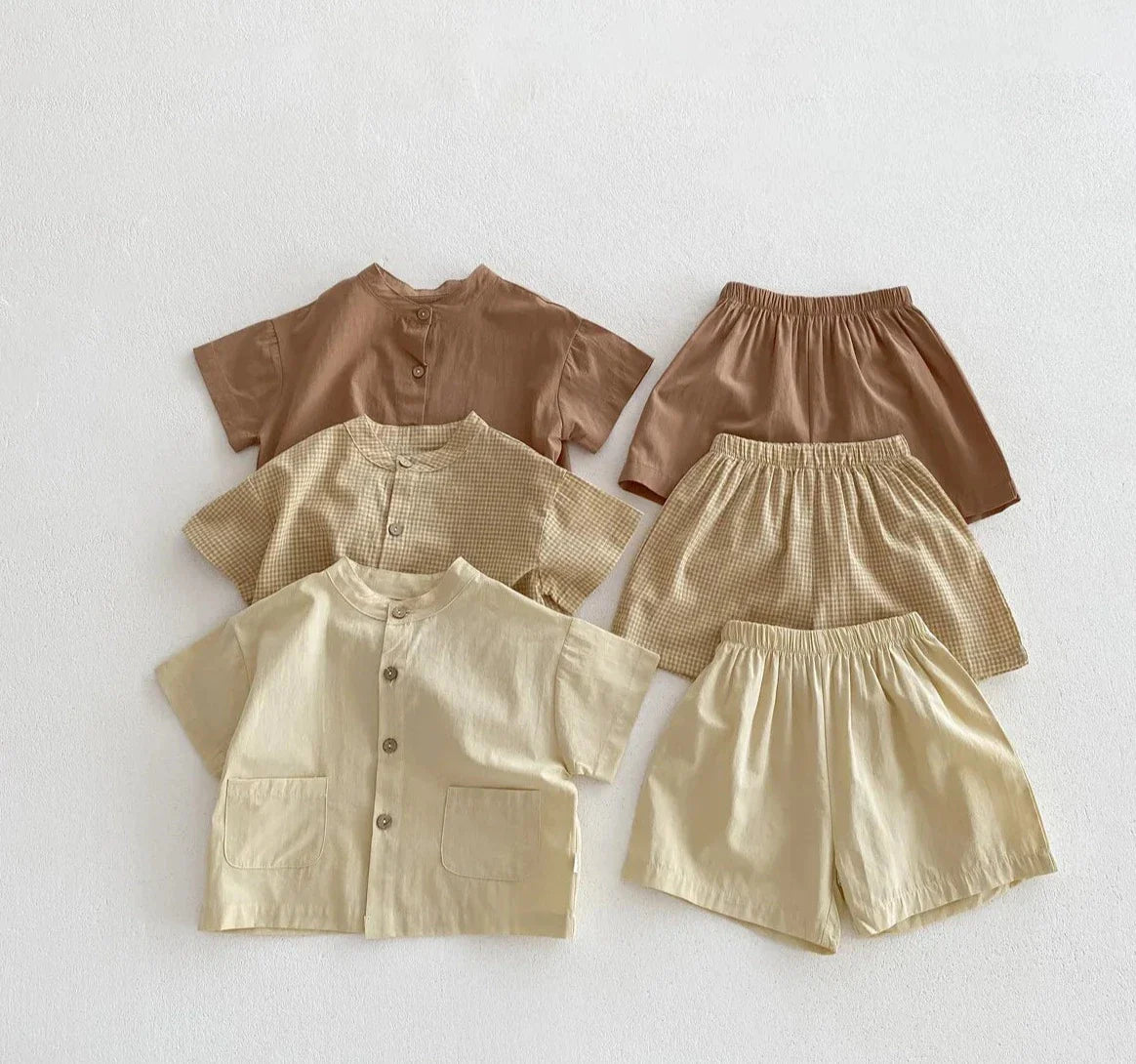 Boys Mandarin Collar Shirt Set