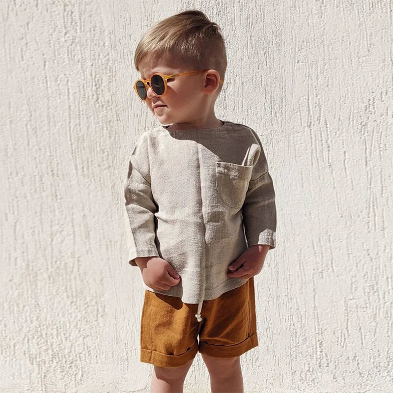 Linen Drawstring Boys Shorts