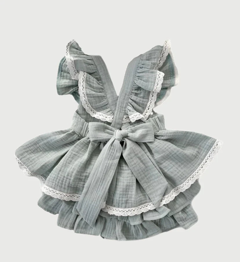 Lace Ruffle Dress Bloomers Set