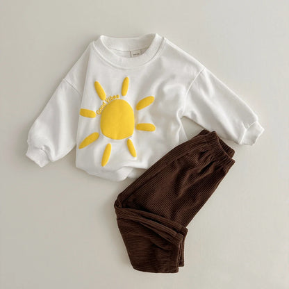 Retro Spring Sweater Corduroy  Set