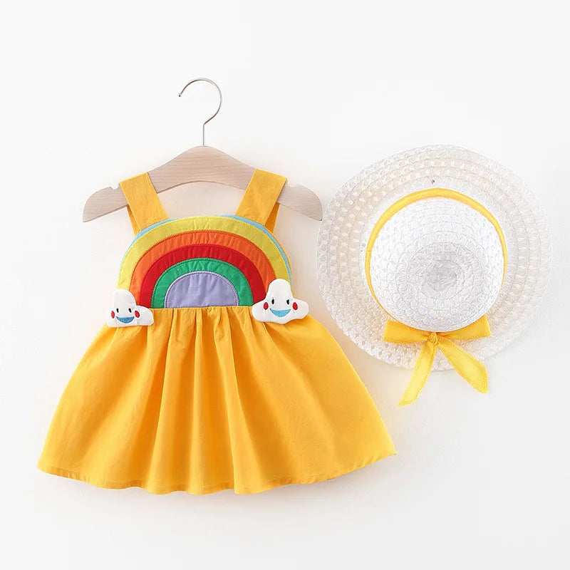 Rainbow Cloud Dress With Hat