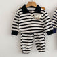 Long Sleeve Bear Stripe  Pants Set