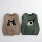 Cartoon Print Long Sleeve  Knitted Sweater