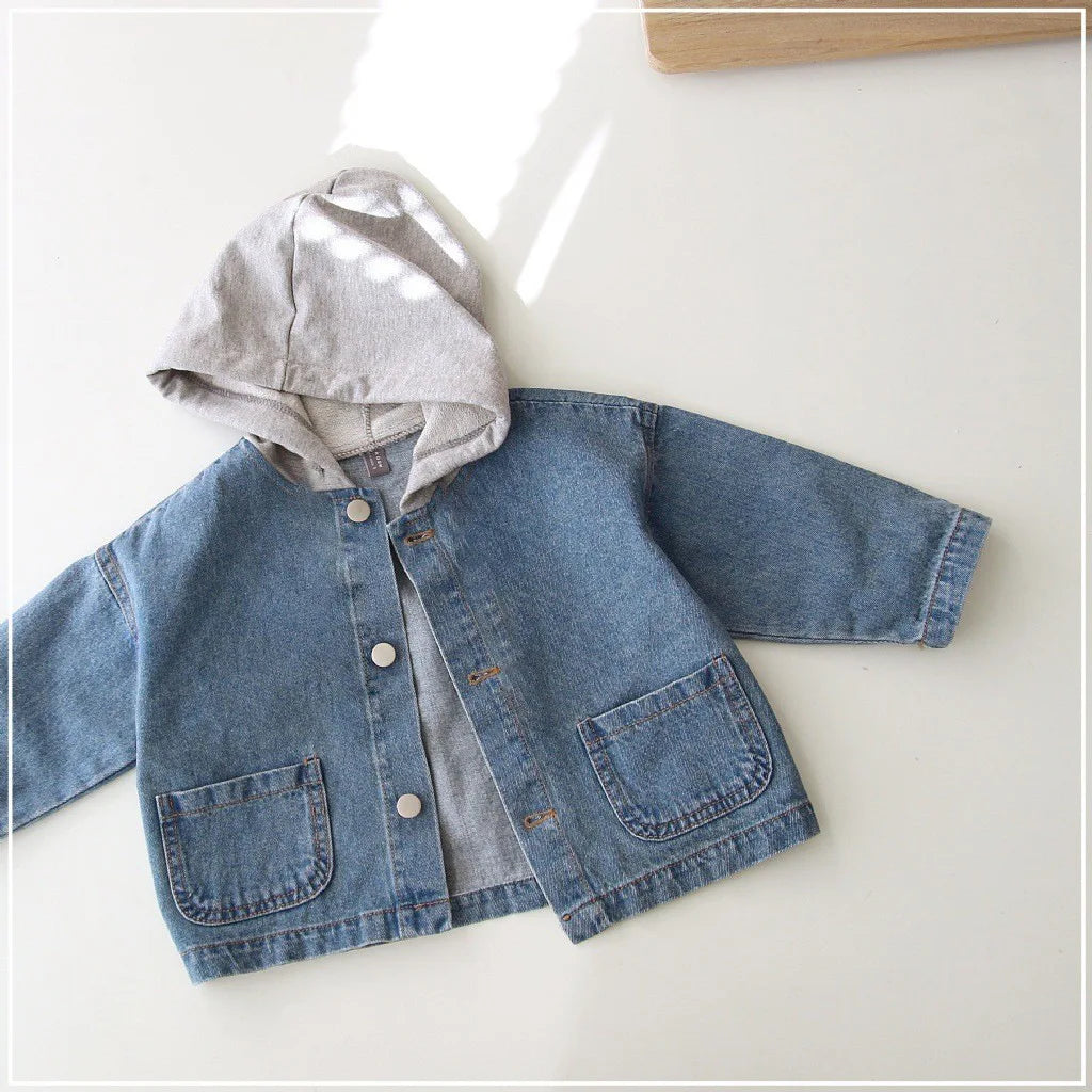 Kids Hooded Denim Jacket