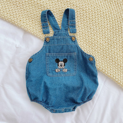 Retro Denim Mickey Mouse Romper