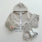 Zip Up Solid Hoodie Jogger Set